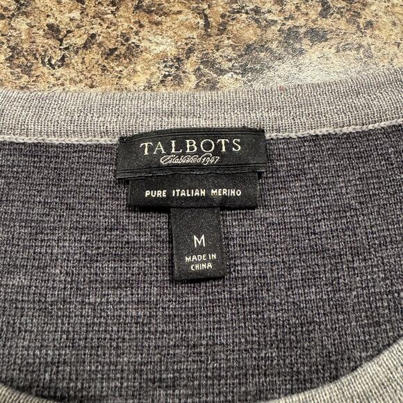 Talbots Womens Sweater Dress Merino Wool Long Sleeve Buttons Gray Size Medium JD - Picture 3 of 6